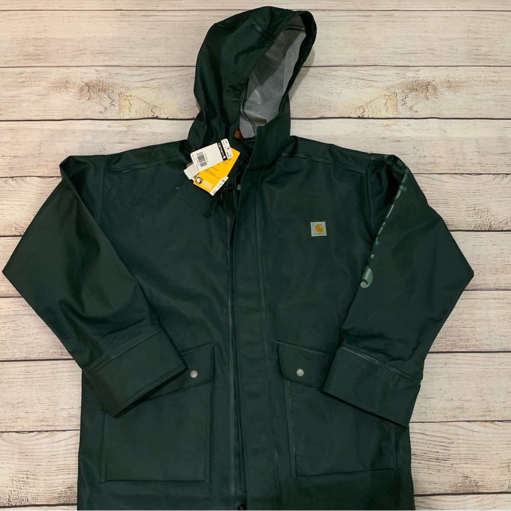 Carhartt 103508 Waterproof Rainstorm Outerwear Men's Hooded Coat Size SMALL